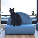 ペット用ソファ 猫 ネコ ねこ 小型犬 イヌ いぬ ミニサイズ ソファー シェル型 貝 モチーフ デニム風生地 おしゃれ インテリア カジュアル かわいい リビング 【納期A】【azm-pet-65】