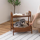 サイドテーブル ペットソファ クッション 犬 イヌ 猫 ネコ くつろぐ くつろぎ スペース かわいい おしゃれ ラック ミニテーブル 天然木製 北欧 家具調 机 棚 【納期B】【azm-pet-67】