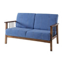 ソファ 二人用 肘掛けつき デニム風 おしゃれ 木製 【納期A】【azm-pm-312】