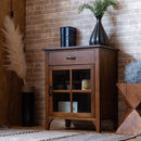 キャビネット 収納 ナチュラル 北欧 モダン 木製 おしゃれ 和モダン カントリー調 収納棚 ガラス 扉 引き出し 食器棚 ミニ 小さい 小型 省スペース コンパクト 【納期A】【azm-pm-315】