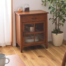 キャビネット 収納 ナチュラル 北欧 モダン 木製 おしゃれ 和モダン カントリー調 収納棚 ガラス 扉 引き出し 食器棚 ミニ 小さい 小型 省スペース コンパクト 【納期A】【azm-pm-315】