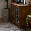 キャビネット 収納 ナチュラル 北欧モダン 木製 天然木 おしゃれ 和 モダン カントリー調 収納棚 ガラス 扉 食器棚 ミニ 小さい 小型 省スペース コンパクト 【納期A】【azm-pm-318】