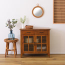 キャビネット 収納 引き出し 食器棚 ミニ 小さい 小型 省スペース コンパクト ナチュラル 北欧モダン 木製 おしゃれ 和 モダン カントリー調 収納棚 ガラス扉 【納期A】【azm-pm-319】