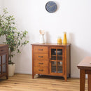キャビネット 収納 引き出し 食器棚 ミニ 小さい 小型 省スペース コンパクト ナチュラル 北欧モダン 木製 おしゃれ 和 モダン カントリー調 収納棚 ガラス扉 【納期A】【azm-pm-319】
