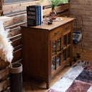 キャビネット 収納 引き出し 食器棚 ミニ 小さい 小型 省スペース コンパクト ナチュラル 北欧モダン 木製 おしゃれ 和 モダン カントリー調 収納棚 ガラス扉 【納期A】【azm-pm-319】