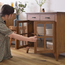 キャビネット 収納 引き出し 食器棚 ミニ 小さい 小型 省スペース コンパクト ナチュラル 北欧モダン 木製 おしゃれ 和 モダン カントリー調 収納棚 ガラス扉 【納期A】【azm-pm-319】