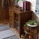 キャビネット 収納 引き出し チェスト 4段 一体型 食器棚 ミニ 小さい 小型 ナチュラル 北欧モダン 和風 木製 天然木 おしゃれ カントリー調 収納棚 ガラス扉 【納期A】【azm-pm-320】