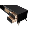 TVボード ロータイプ 150cm おしゃれ 引き出し付き 2杯 北欧 テレビボード テレビ台 TV台 収納 スライド ドア 扉 目隠し ローボード アジアン 棚 リゾート風 【納期A】【azm-pm-336】