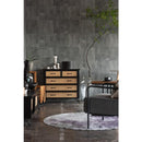 チェスト 4段 おしゃれ 引き出し 木製 天然ラタン 収納棚 タンス おしゃれ 韓国風 アジアン リゾート風 北欧 ナチュラル シンプル 幅80cm 脚付き 黒 ブラック 【納期A】【azm-pm-337】