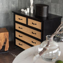 チェスト 4段 おしゃれ 引き出し 木製 天然ラタン 収納棚 タンス おしゃれ 韓国風 アジアン リゾート風 北欧 ナチュラル シンプル 幅80cm 脚付き 黒 ブラック 【納期A】【azm-pm-337】