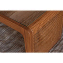 センターテーブル アジアン ガラス天板 シンプル リゾート風 おしゃれ 韓国風 インテリア ローテーブル リビングテーブル 幅90cm ラタン 木製 ローテーブル 【納期A】【azm-pm-501】