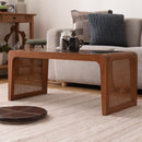 センターテーブル アジアン ガラス天板 シンプル リゾート風 おしゃれ 韓国風 インテリア ローテーブル リビングテーブル 幅90cm ラタン 木製 ローテーブル 【納期A】【azm-pm-501】