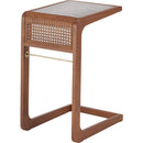 ガラステーブル サイドテーブル ソファサイド ガラス天板 木製 ラタン 籐 センターテーブル 韓国風 インテリア おしゃれ アジアン リゾート風 デザイン 南国 【納期A】【azm-pm-502】