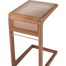 ガラステーブル サイドテーブル ソファサイド ガラス天板 木製 ラタン 籐 センターテーブル 韓国風 インテリア おしゃれ アジアン リゾート風 デザイン 南国 【納期A】【azm-pm-502】