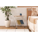 サイドテーブル 折り畳み 折りたたみ キャスター付き サブテーブル おしゃれ 北欧 シンプル 使いやすい 使い勝手 良い コンパクト スリム 棚付き 白 ホワイト 【納期B】【azm-pt-201】