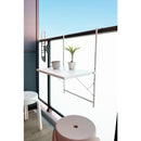 テーブル ベランダ テラス 折りたたみ 折り畳み 簡易 引っ掛け スリム コンパクト バルコニー 屋上 デスク 棚 黒系 ブラック ダークグレー ホワイト 白 スチール 【納期B】【azm-pt-203】