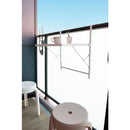 テーブル ベランダ テラス 折りたたみ 折り畳み 簡易 引っ掛け スリム コンパクト バルコニー 屋上 デスク 棚 黒系 ブラック ダークグレー ホワイト 白 スチール 【納期B】【azm-pt-203】