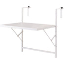 テーブル ベランダ テラス 折りたたみ 折り畳み 簡易 引っ掛け スリム コンパクト バルコニー 屋上 デスク 棚 黒系 ブラック ダークグレー ホワイト 白 スチール 【納期B】【azm-pt-203】