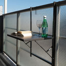 テーブル ベランダ テラス 折りたたみ 折り畳み 簡易 引っ掛け スリム コンパクト バルコニー 屋上 デスク 棚 黒系 ブラック ダークグレー ホワイト 白 スチール 【納期B】【azm-pt-203】