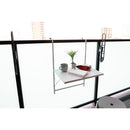 テーブル ベランダ テラス 折りたたみ 折り畳み 簡易 引っ掛け スリム コンパクト バルコニー 屋上 デスク 棚 黒系 ブラック ダークグレー ホワイト 白 スチール 【納期B】【azm-pt-203】