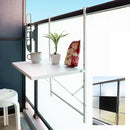 テーブル ベランダ テラス 折りたたみ 折り畳み 簡易 引っ掛け スリム コンパクト バルコニー 屋上 デスク 棚 黒系 ブラック ダークグレー ホワイト 白 スチール 【納期B】【azm-pt-203】