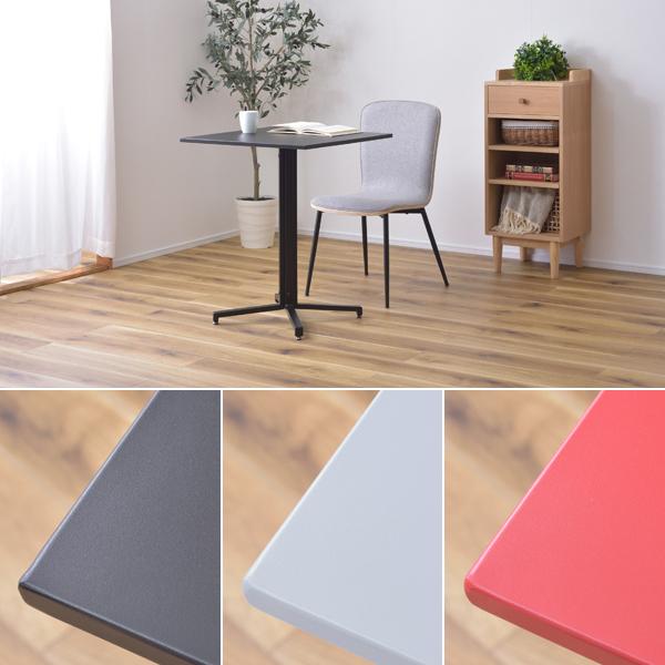 テーブル カウンターテーブル 正方形 60×60cm スチール 金属 スタイリッシュ 無骨 インダストリアル 黒 ブラック グレー レッド 赤 バーテーブル おしゃれ 【納期A】【azm-pt-331】