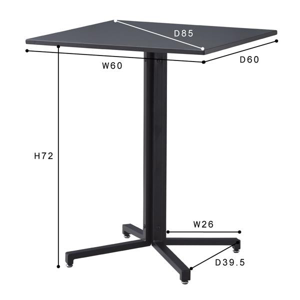 テーブル カウンターテーブル 正方形 60×60cm スチール 金属 スタイリッシュ 無骨 インダストリアル 黒 ブラック グレー レッド 赤 バーテーブル おしゃれ 【納期A】【azm-pt-331】