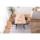 ダイニングテーブル 4人 サイズ 150×80cm 四人掛け おしゃれ 北欧 ナチュラル カントリー 木目 天板 アイアン 金属 脚 黒 ブラック インダストリアル カフェ風 【納期A】【azm-pt-338】