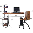 ウッドデスク お洒落 大型デスク スタイリッシュ 机 事務 デスク かっこいい おしゃれ オシャレ 棚付き 棚つき 木製 木 【納期A】【azm-pt-461br】