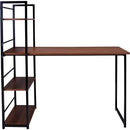 ウッドデスク お洒落 大型デスク スタイリッシュ 机 事務 デスク かっこいい おしゃれ オシャレ 棚付き 棚つき 木製 木 【納期A】【azm-pt-461br】