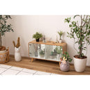 コレクションケース 棚 ガラス 木製 横長 シェルフ 収納棚 ディスプレイケース ラック コレクションボード 浅型 ロータイプ 北欧 おしゃれ ディスプレイラック 【納期A】【azm-pt-613】