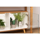 コレクションケース 棚 ガラス 木製 横長 シェルフ 収納棚 ディスプレイケース ラック コレクションボード 浅型 ロータイプ 北欧 おしゃれ ディスプレイラック 【納期A】【azm-pt-613】