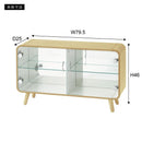 コレクションケース 棚 ガラス 木製 横長 シェルフ 収納棚 ディスプレイケース ラック コレクションボード 浅型 ロータイプ 北欧 おしゃれ ディスプレイラック 【納期A】【azm-pt-613】