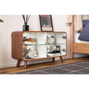 コレクションケース 棚 ガラス 木製 横長 シェルフ 収納棚 ディスプレイケース ラック コレクションボード 浅型 ロータイプ 北欧 おしゃれ ディスプレイラック 【納期A】【azm-pt-613】