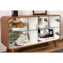 コレクションケース 棚 ガラス 木製 横長 シェルフ 収納棚 ディスプレイケース ラック コレクションボード 浅型 ロータイプ 北欧 おしゃれ ディスプレイラック 【納期A】【azm-pt-613】