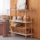 ラック 棚 収納 3段 白 ホワイト 木製 脚 支柱 飾り棚 オープンラック 韓国風 おしゃれ 北欧 ナチュラル カフェ風 シンプル 幅80cm 高さ調節 変更 調節 【納期A】【azm-pt-976】