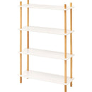 ラック 棚 収納 4段 白 ホワイト 木製 脚 支柱 飾り棚 オープンラック 韓国 おしゃれ 北欧 ナチュラル カフェ シンプル 使いやすい 高さ調節 変更 調節 幅80cm 【納期A】【azm-pt-977】