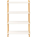ラック 棚 収納 4段 白 ホワイト 木製 脚 支柱 飾り棚 オープンラック 韓国 おしゃれ 北欧 ナチュラル カフェ シンプル 使いやすい 高さ調節 変更 調節 幅80cm 【納期A】【azm-pt-977】