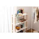 ラック 棚 収納 4段 白 ホワイト 木製 脚 支柱 飾り棚 オープンラック 韓国 おしゃれ 北欧 ナチュラル カフェ シンプル 使いやすい 高さ調節 変更 調節 幅80cm 【納期A】【azm-pt-977】