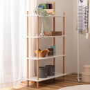 ラック 棚 収納 4段 白 ホワイト 木製 脚 支柱 飾り棚 オープンラック 韓国 おしゃれ 北欧 ナチュラル カフェ シンプル 使いやすい 高さ調節 変更 調節 幅80cm 【納期A】【azm-pt-977】