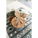 センターテーブル 円形 約50cm リビングテーブル ローテーブル モダン おしゃれ スタイリッシュ サイドテーブル 丸型 インテリア デザイン 木目 天板 【納期A】【azm-pt-990】