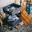 ワゴン キャスター付き キャスター サイドワゴン 収納ボックス 工具入れ ガーデン ガレージ 倉庫 北欧 【納期A】【azm-pw-404gy】