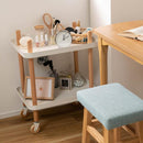 サイドラック サイドワゴン サイドテーブル キャスター付き キッチンワゴン ベッドサイド ソファサイド 2段 北欧 マルチワゴン ナイトテーブル トレー 収納棚 【納期B】【azm-pw-52】