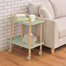 サイドラック サイドワゴン サイドテーブル キャスター付き キッチンワゴン ベッドサイド ソファサイド 2段 北欧 マルチワゴン ナイトテーブル トレー 収納棚 【納期B】【azm-pw-52】