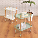 サイドラック サイドワゴン サイドテーブル キャスター付き キッチンワゴン ベッドサイド ソファサイド 2段 北欧 マルチワゴン ナイトテーブル トレー 収納棚 【納期B】【azm-pw-52】