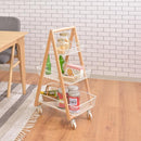 バスケットワゴン 3段 おしゃれ キャスター付き ラック ワゴン 収納棚 棚 かご 北欧 ナチュラル カントリーデザイン キッチンワゴン 【納期B】【azm-pw-54】