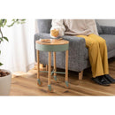 サイドテーブル キャスター付き 収納スペース 天板下 ベッドサイド ソファ横 リビング 天板 円形 丸型 おしゃれ 北欧 ナチュラル シンプル 木製 脚 カフェ風 白 【納期B】【azm-pw-56】