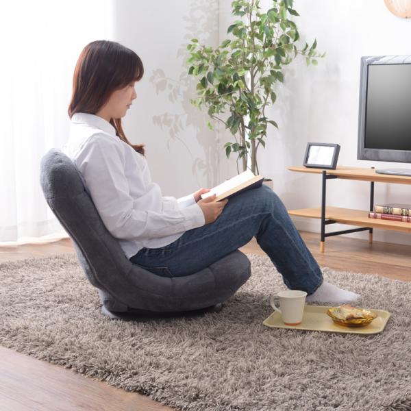 座椅子 回転 360度 座面 クッション 厚み リクライニング 折りたたみ 折り畳み フロアチェア 椅子 座いす 黒 ブラック グレー 【納期B】【azm-rkc-176】