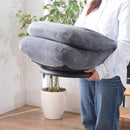 座椅子 回転 360度 座面 クッション 厚み リクライニング 折りたたみ 折り畳み フロアチェア 椅子 座いす 黒 ブラック グレー 【納期B】【azm-rkc-176】