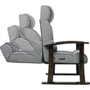 座椅子 リラックスチェア 肘付き ひじ掛け リクライニングチェアー ハイバック 頭 ゆったり 肘つき イス 高級感 おしゃれ レトロ シンプル 北欧 和風 高さ調節 【納期A】【azm-rkc-38gy】